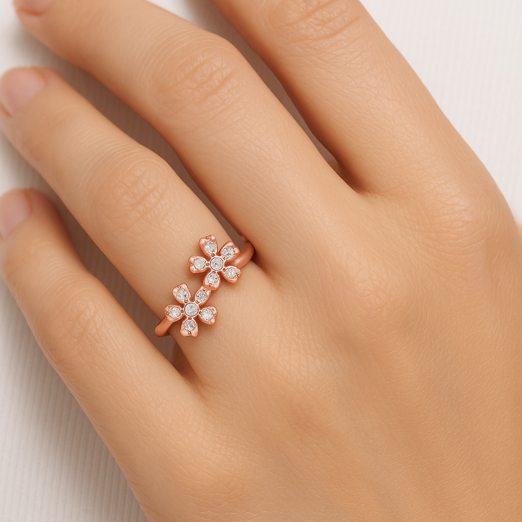 Blooming Grace Diamond Flower Ring – 0.25 cts Lab Diamonds