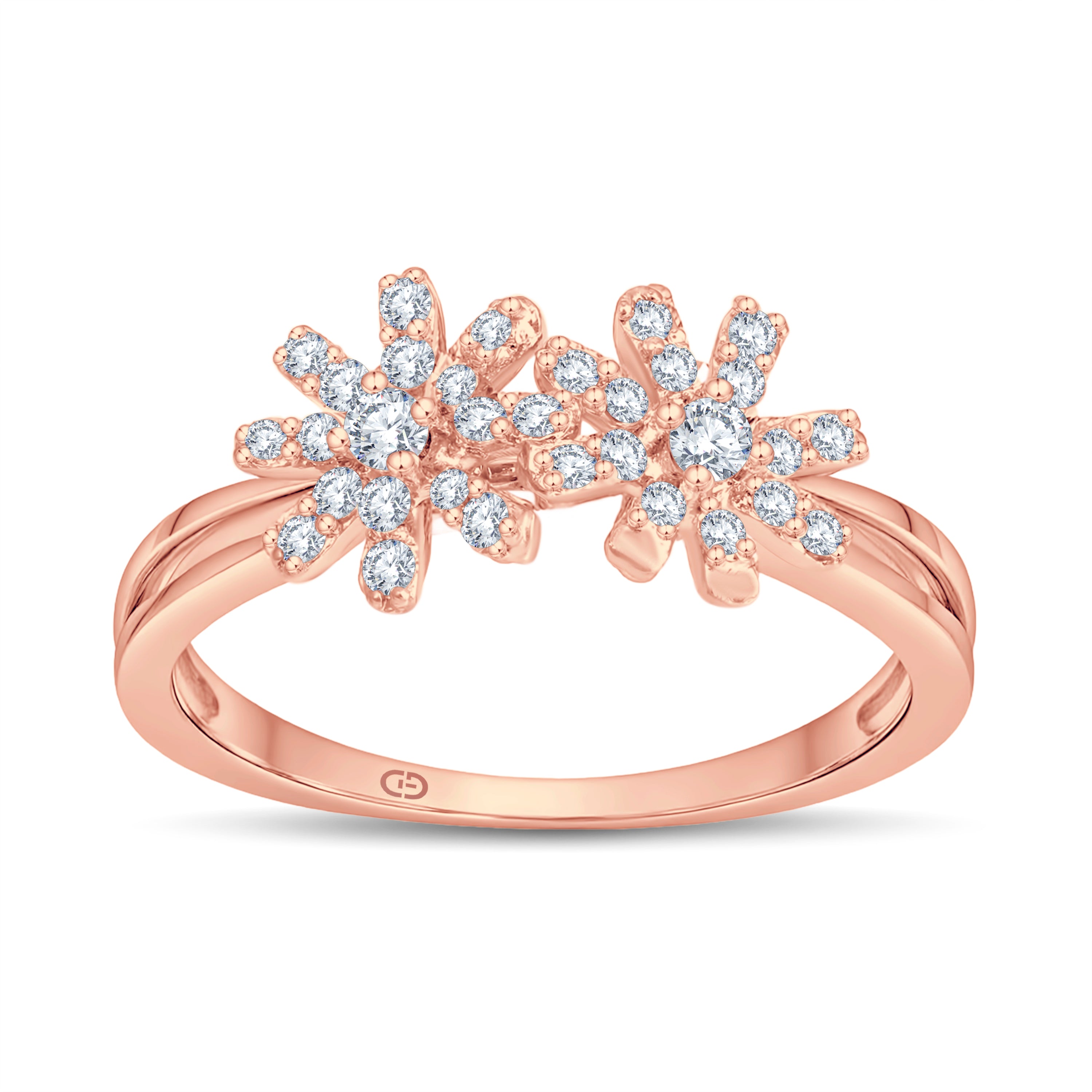 Radiant Bloom Double Flower Ring – 0.35 cts Lab Diamond