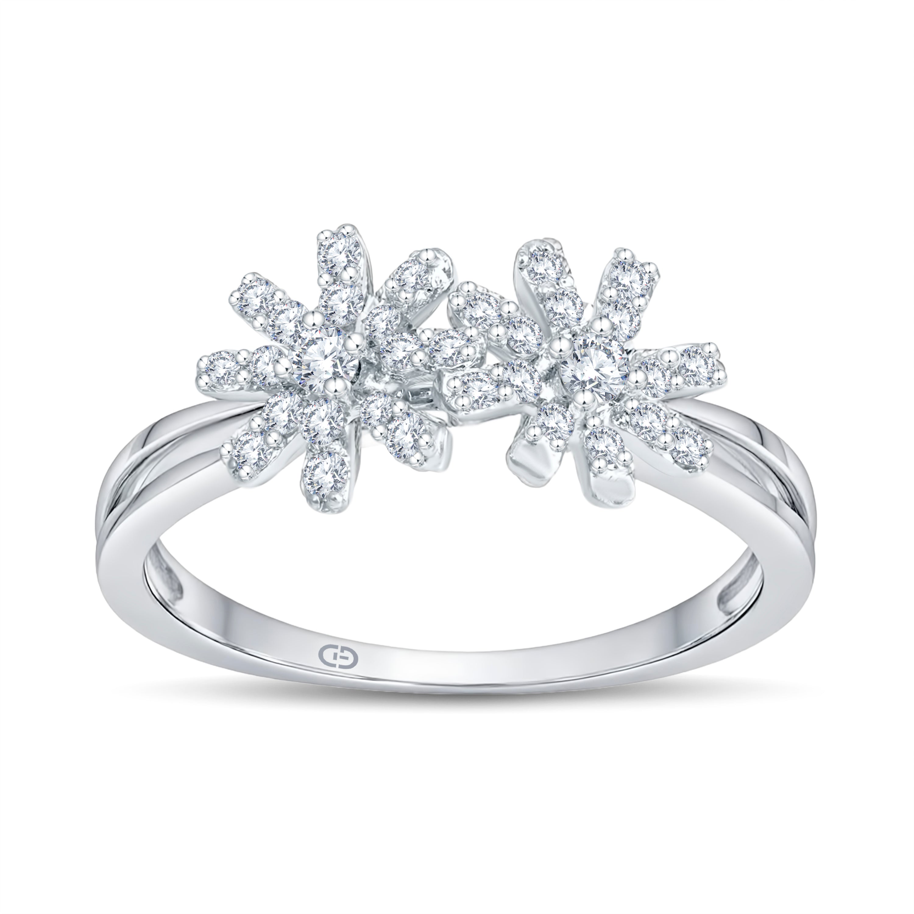 Radiant Bloom Double Flower Ring – 0.35 cts Lab Diamond