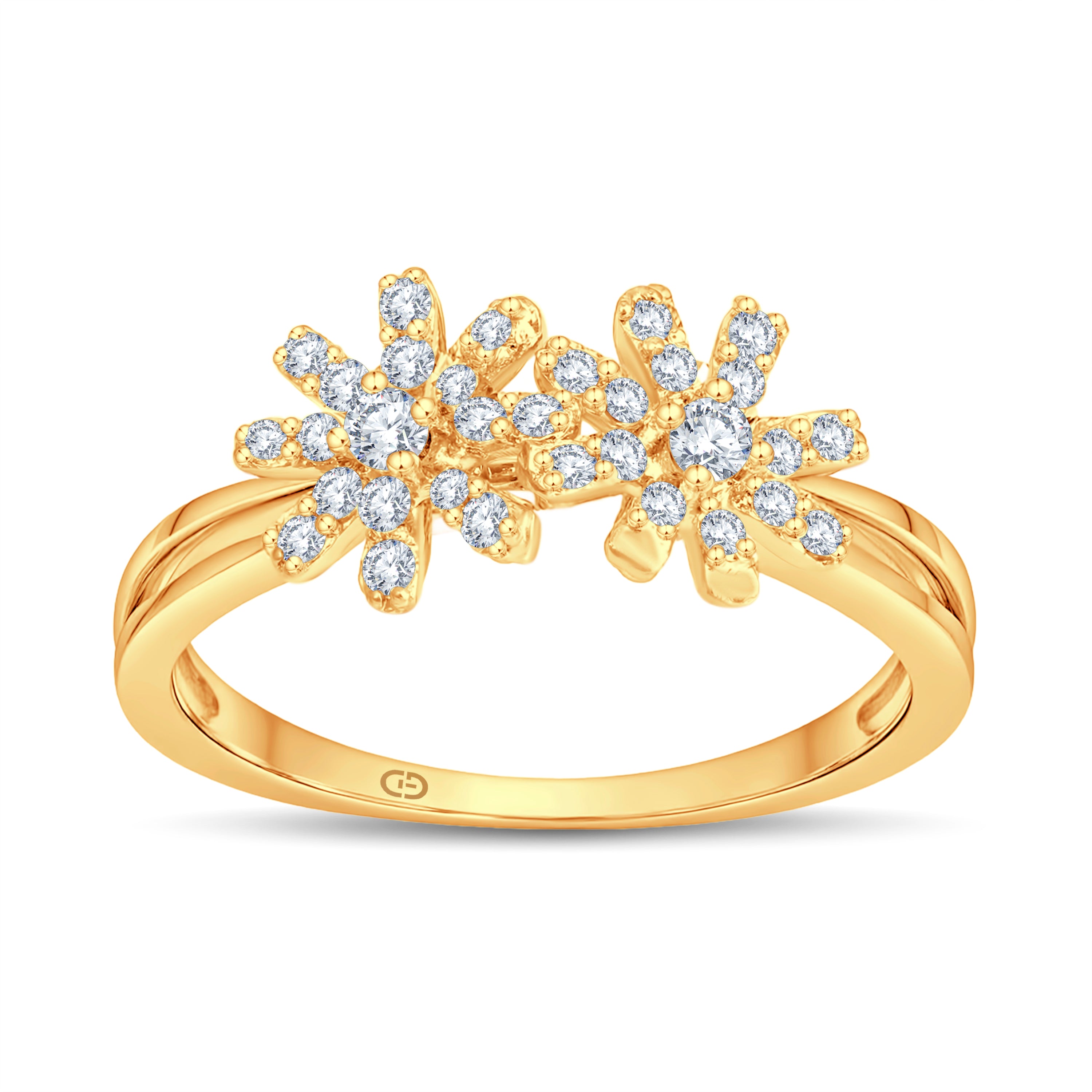 Radiant Bloom Double Flower Ring – 0.35 cts Lab Diamond